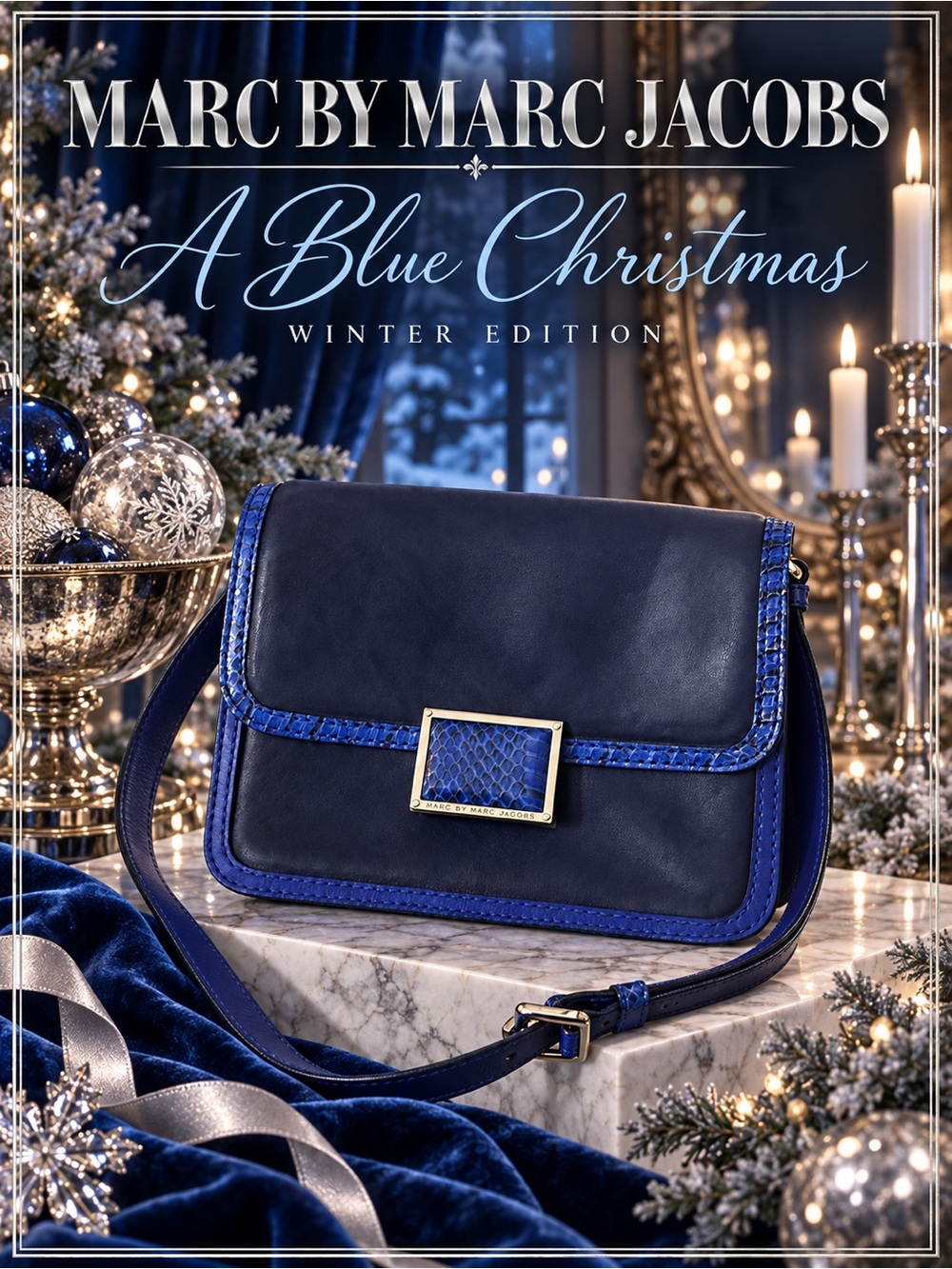 Marc by Marc Jacobs Navy and Royal Blue Leather Crossbody